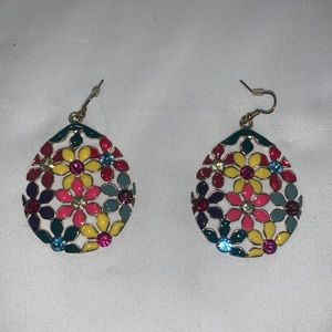Colorful flower earrings